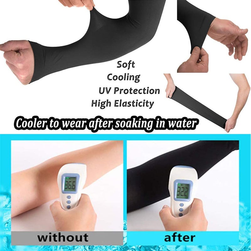 YQXCC 6 Pairs Arm Sleeves, Cooling UV Sun Protection Sports Compression Sleeves for Men Women, Golf Basketball Arm Sleeves - Image 3